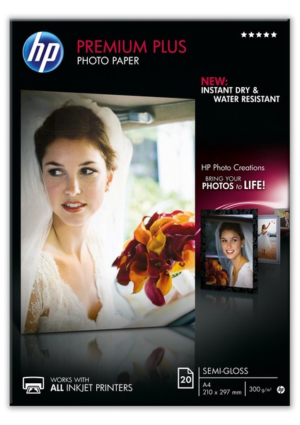 Fotopapier Premium Plus A4 300g weiß semi-gloss