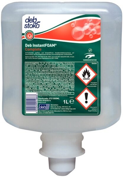 Schaum-Handdesinfektion Deb Instant FOAM Complete, 1 Liter, Kartusche