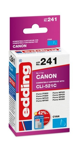 Edding Tinte 241 Canon CLI-521 cyan Ersetzt: Canon CLI-521C