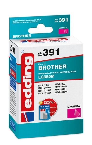 Edding Tinte 391 Brother LC985 magenta - REMAN -, Ersetzt: Brother LC985