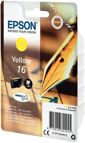 Tintenpatrone 16 DURABrite gelb für WorkForce WF-2010W, WF-2510WF,