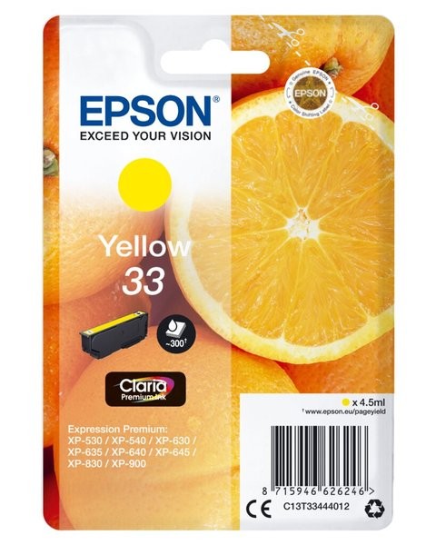 Tintenpatrone T3344 (33) gelb für Expression Premium XP-530 /