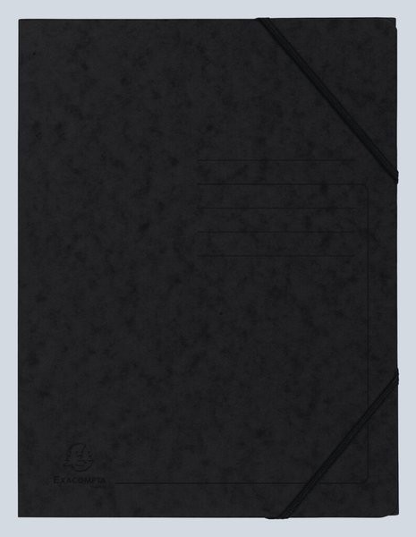Eckspanner mit Gummizug, A4, schwarz ohne Klappen - Colorspan