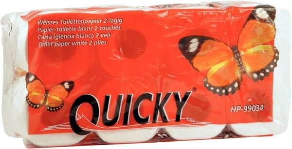 Toilettenpapier "Quicky" 2-lagig Zellstoffpapier geprägt
