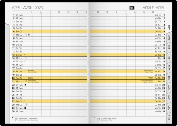 Plankalender Uni-planer bordeaux 1 Monat/2 Seiten, 104x15,3cm