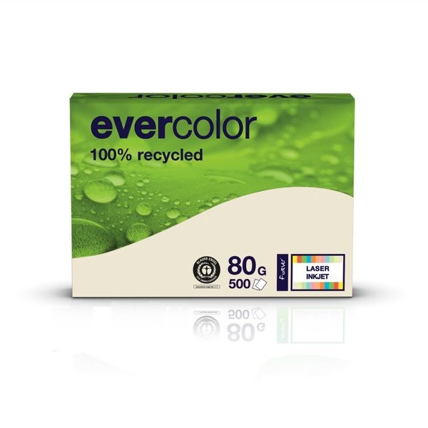 Kopierpapier Evercolor chamois, A4 80 g/qm, aus 100 % Altpapier