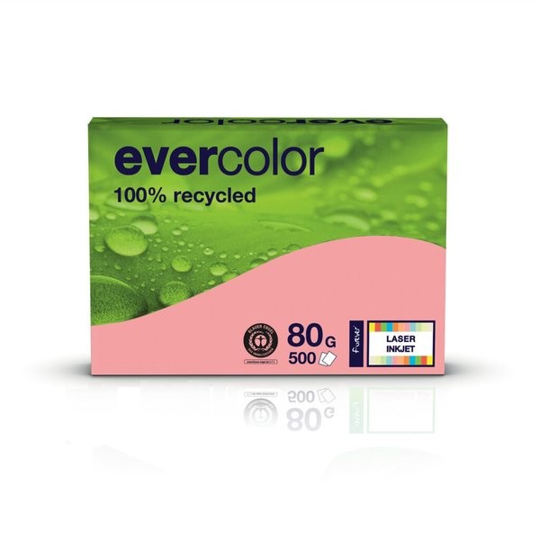 Kopierpapier Evercolor rosa, A4 80 g/qm, aus 100 % Altpapier