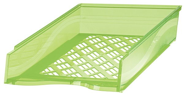 Briefkorb A4-C4, grün transparent, Außenmaß: B255 x T65 x H370,