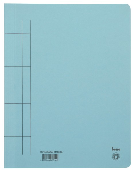 Schnellhefter, A4, 250g/m2, blau kaufm. Heftung, für ca. 250 Blatt