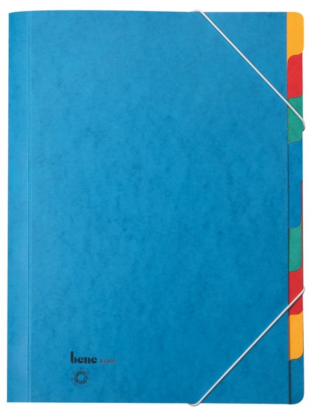 Ordnungsmappe, 9 Fächer, blau, A4, Chartreuse-Karton 390 g/m2
