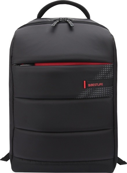 Laptop Rucksack 15,6", C Plus Business, schwarz/rot, USB