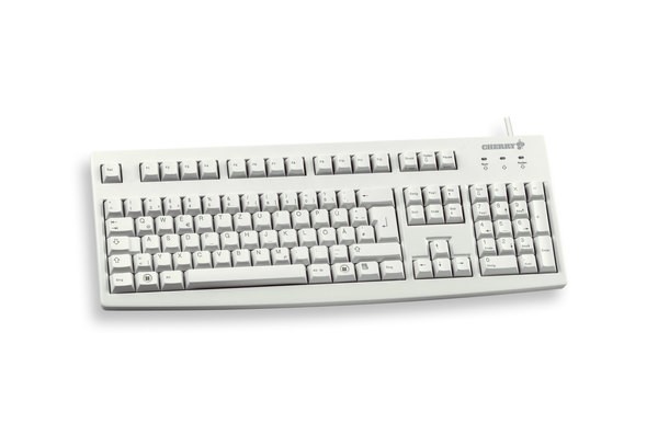 Tastatur Cherry Standard deutsch grau, Kabelgebunden, Länge: 1,8 m