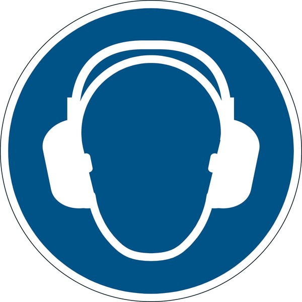 Sicherheitskennzeichen "Gehörschutz benutzen", blau, Ø 43cm,