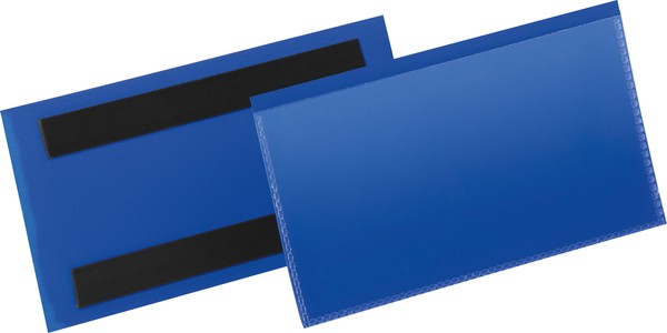 Magnetische Etikettentasche PP blau Format innen: 150x67mm