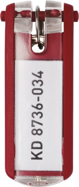Schlüsselanhänger Key Clip rot aus Kunststoff mit sichtbarem