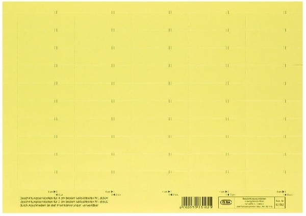 Beschriftungsschildchen f.Vertic 1 Hängeregistratur - gelb