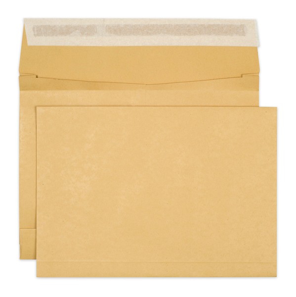 Briefumschlag braun, B4, 140 g, Haftklebung, 50mm Stehboden