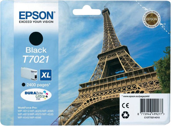 Tintenpatrone T7021 XL schwarz für WorkForce Pro WP-4015DN,WP-4025DW