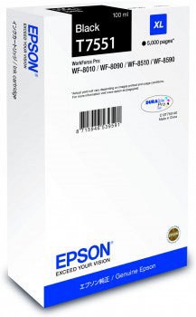 Tintenpatrone T7551 XL black für WorkForce WF-8010DW, WF-8090DW,