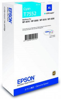 Tintenpatrone T7552 XL cyan für WorkForce WF-8010DW, WF-8090DW,