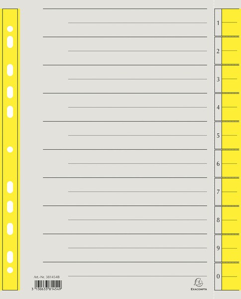 Trennblätter A4 gelb, 230g/qm Karton Mikroperforation