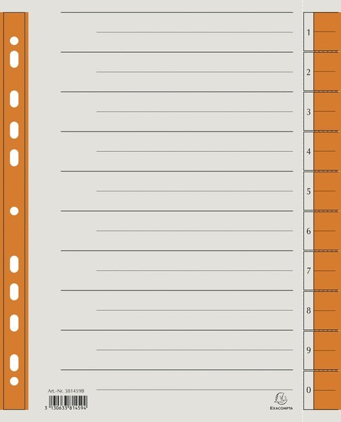 Trennblätter A4 orange, 230g/qm Karton, Mikroperforation