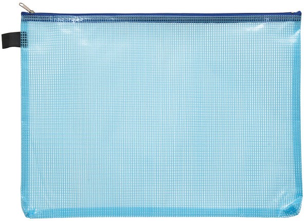 Kleinkrambeutel A4 transparent blau mit farbigem Reißverschluss