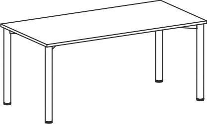 Schreibtisch B1800xT800mm ahorn/weißalu, 4-Fuß Flex