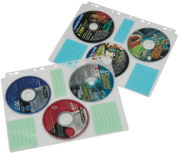 A4 CD-R Folienhüllen abheftbar 3 CDs je Folie mit Indexkarten