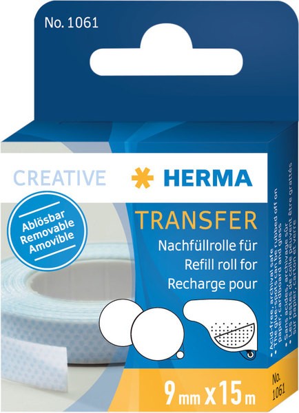 Nachfüllrolle HERMA transfer 15m x 9 mm, ablösbar und abrubbelbar