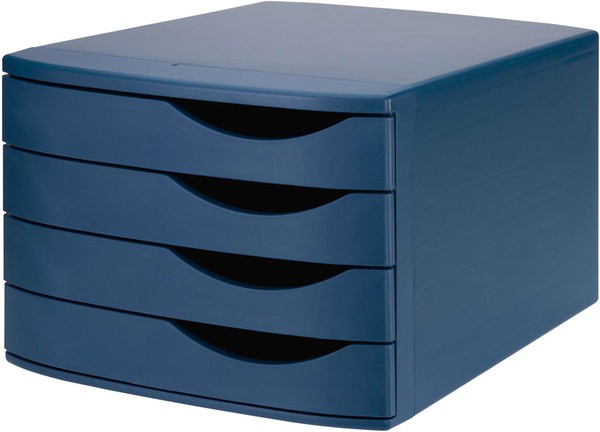 Schubladenbox Re-Solution matt blau 4 Schübe geschlossen