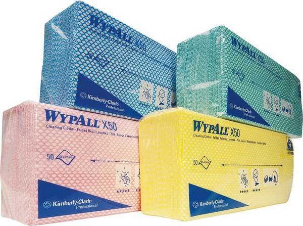 Wischtücher WYPALL X50, blau f. Spender 6954, Interfold-Faltung