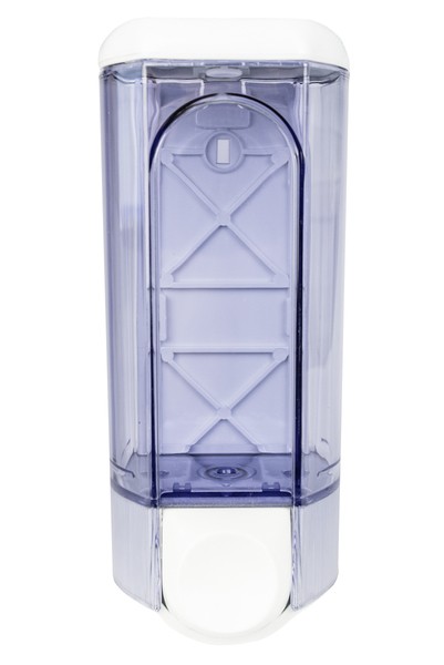 Seifenspender Kunststoff, weiß/ transparent, 800 ml frei nachfüllbar