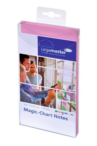 Magic Chart Notes 10 x 10 cm, rosa, haftet ohne Kleber, abwischbar,