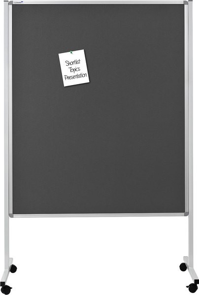 Multiboard XL Whiteboard, Textil grau, 120 x 150 cm, 4 festsellbare