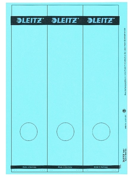 Papierrückenschild lang/breit blau A4 25 Blatt = 75 Stück