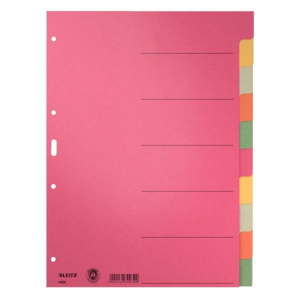 Register Blanko A4 6-farbig 6Bl 230g/qm Karton durchgefärbt