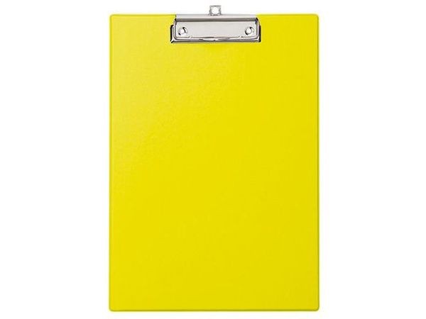 Schreibplatte A4hoch gelb mit Folienüberzug Klemmweite 8mm