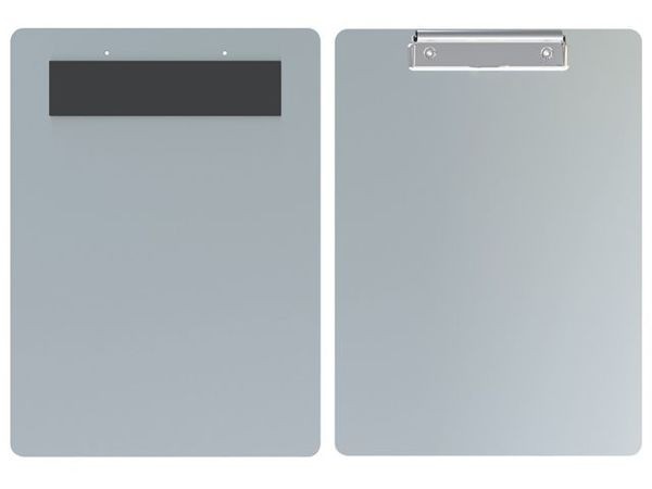 A4 Schreibplatte Alu mit Magnetband und Bügelklemme