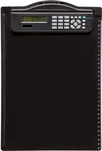 Klemmbrett A4 schwarz # 23254 mit integriertem Solar-Rechner