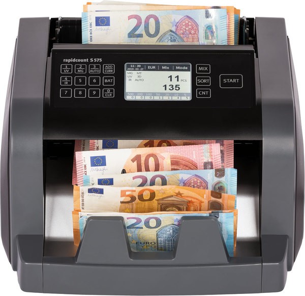 Banknotenzähler Rapidcount S 575 Stück- und Wertzähler, kleine Volumen