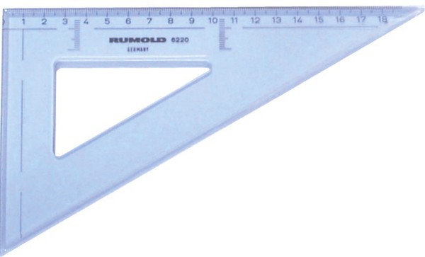 Rumold Zeichendreieck 60°, 20 cm, mm-Teilung, hochwertiger Kunststoff,