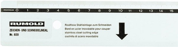 Zeichen- und Schneidelineal Aluminium, 30 cm, Tuschefacette, rutschfest