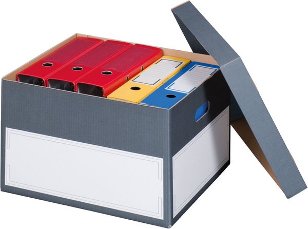 Archivbox mit separatem Deckel grau Innenmaß: 440x380x290