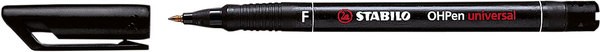 OHPen universal, permanent, F, schwarz, Strichbreite 0,7mm