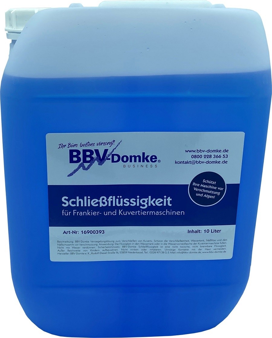 BBV-Domke Schließflüssigkeit,  Sealing Fluid, Kuvertierflüssigkeit, 10 Liter