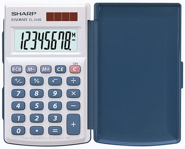 Taschenrechner EL-243S, 8-stellig, Klappetui große LCD-anzeige, Batteriebetrieb