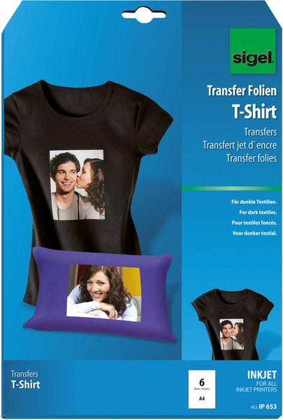 InkJet Transfer T-Shirt Folie A4 f.dunkle Textilien inkl. Bügelpapier