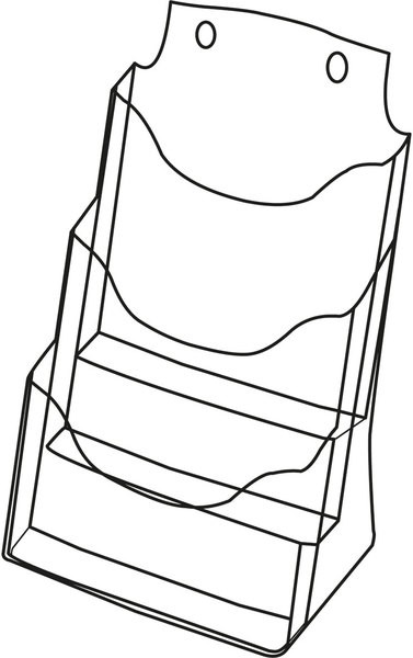 Tischprospekthalter glasklar Acryl 3 Fächer A4 hoch, frei stehend oder