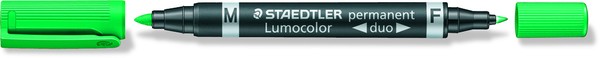 Lumocolor duo permanent Marker mit zwei Spitzen F & M grün